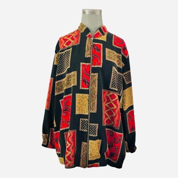 VNTG Kensington Square Blazer Zip Front Long Sleeve Cardigan Women Blazer Jacket - Picture 2 of 7